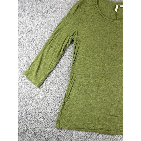 C Est 1946 Shirt Womens Small Green Round Neck Stretch Long Sleeve Casual - Picture 3 of 10